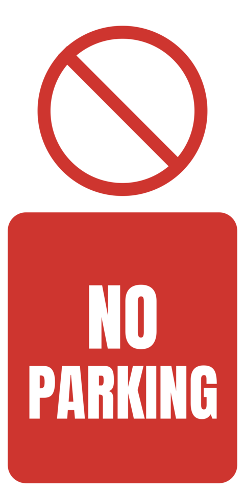 Square No Parking With a Prohibition Mark Sign Template